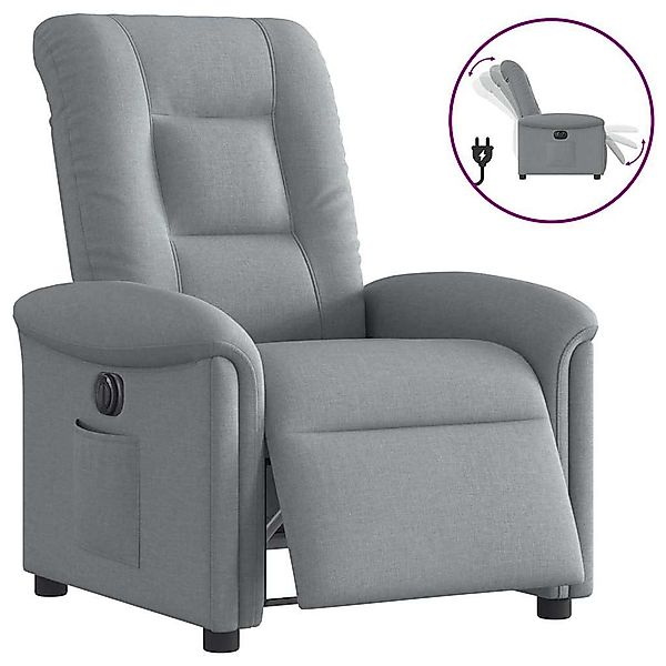 vidaXL Sessel Relaxsessel Elektrisch Hellgrau Stoff günstig online kaufen