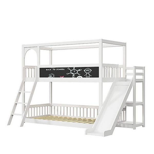 FUROKOY Kinderbett Kinderbett 90x200 cm, Bodenbett mit Rausfallschutz und L günstig online kaufen