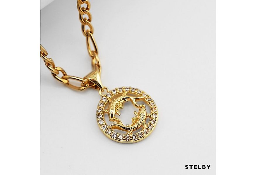 Stelby Kette mit Anhänger Sternzeichen Fische Halskette vergoldet - Schmuck günstig online kaufen