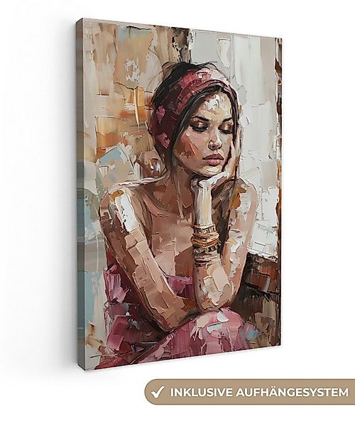 OneMillionCanvasses® Leinwandbild Frau - Lackierung - Porträt - Modern, Fot günstig online kaufen