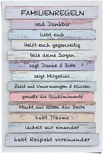 Reinders! Poster Familienregeln, (1 St) günstig online kaufen