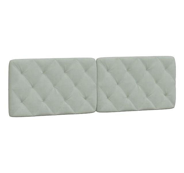 vidaXL Bett Kopfteil-Kissen Hellgrau 160 cm Samt (1-tlg) günstig online kaufen