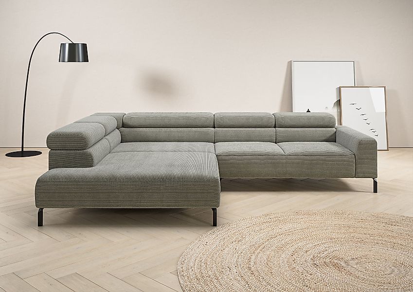 Home affaire Ecksofa »Antonelli, L-Form, inkl. Kopfteilverstellung, Breite günstig online kaufen