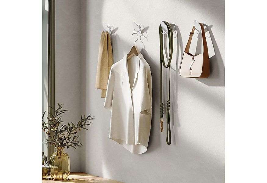 VASAGLE Garderobenpaneel, 4er Set, Kleiderhaken, Wand, Mäntel, Ei-Form Desi günstig online kaufen