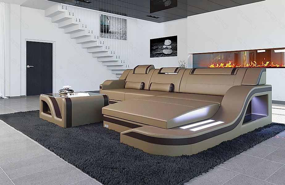 Sofa Dreams Ecksofa Ledersofa Palermo L Form Mini, Designersofa Couch, mit günstig online kaufen