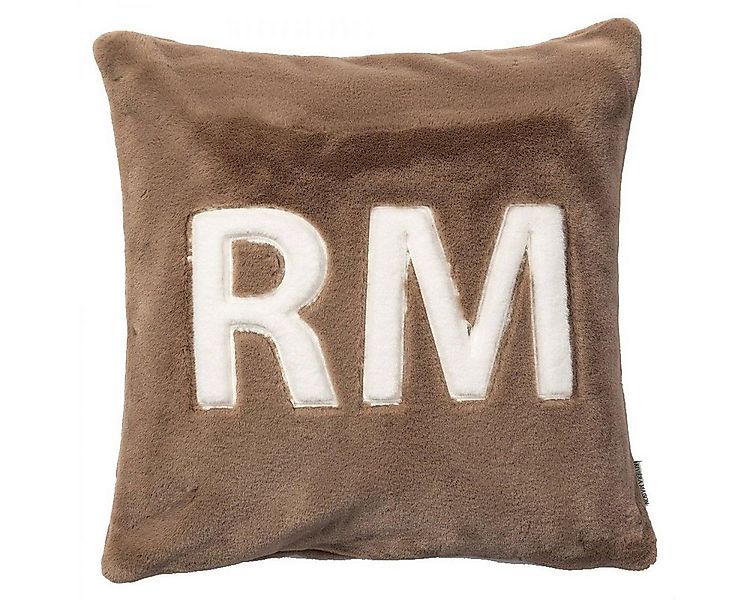 Rivièra Maison Kissenhülle Kissen Bachant Kunstpelz Braun Weiß (50x50cm) günstig online kaufen