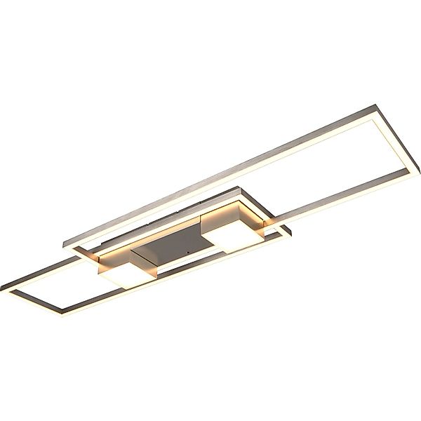 Trio LED Deckenleuchte Albany 100 cm x 8 cm x 28 cm Nickel Matt günstig online kaufen
