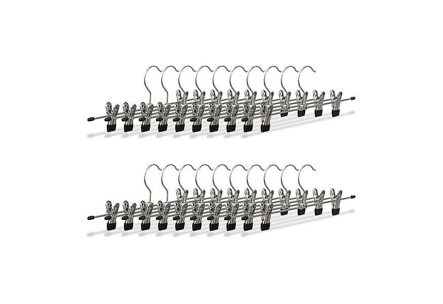 relaxdays Kleiderbügel Hosenbügel Metall 10er und 20er Pack, (20er Set, 20- günstig online kaufen