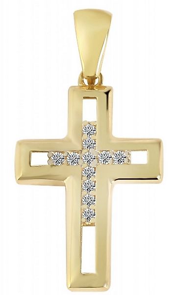 Adelia´s Kettenanhänger Neuheit 2025 - modischer Kreuz Anhänger aus 375 Gol günstig online kaufen