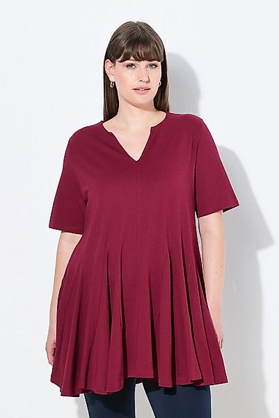 Ulla Popken T-Shirt T-Shirt A-Linie Tunika-Ausschnitt Halbarm günstig online kaufen