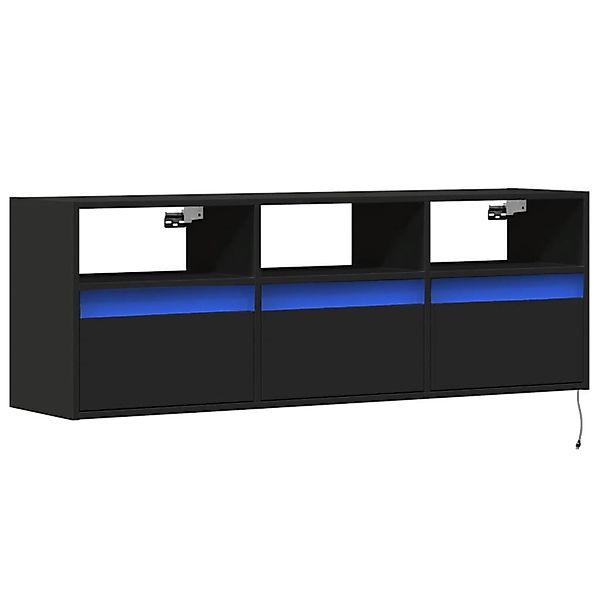 vidaXL TV-Wandschrank mit LED-Beleuchtung Schwarz 130x31x45 cm 852342 günstig online kaufen