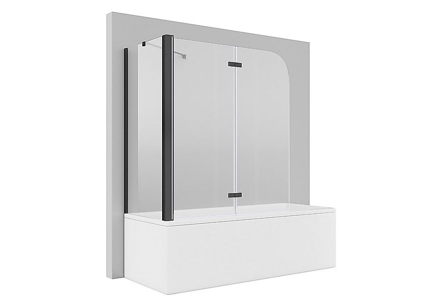 SONNI Badewannenaufsatz NANO Glas, 120x140cm, mit Seitenwand, Faltbar, Schw günstig online kaufen