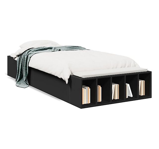 furnicato Bettgestell Schwarz 90x200 cm Holzwerkstoff günstig online kaufen