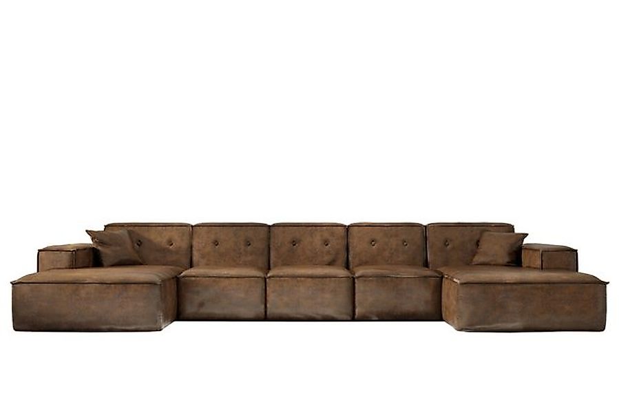 Friderik-EU Ecksofa LUGA U XL 462 cm – Großes U-Sofa mit Knopfsteppung, GOB günstig online kaufen