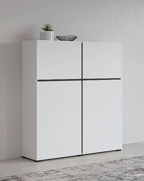 INOSIGN Highboard "Cross, moderne grifflose Hochkommode mit 4 Türen,Türkomm günstig online kaufen