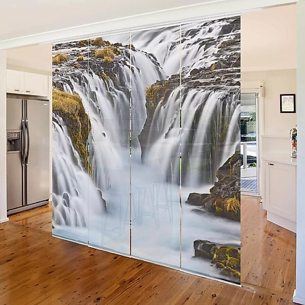 Schiebegardinen Set Natur & Landschaft Brúarfoss Wasserfall in Island günstig online kaufen