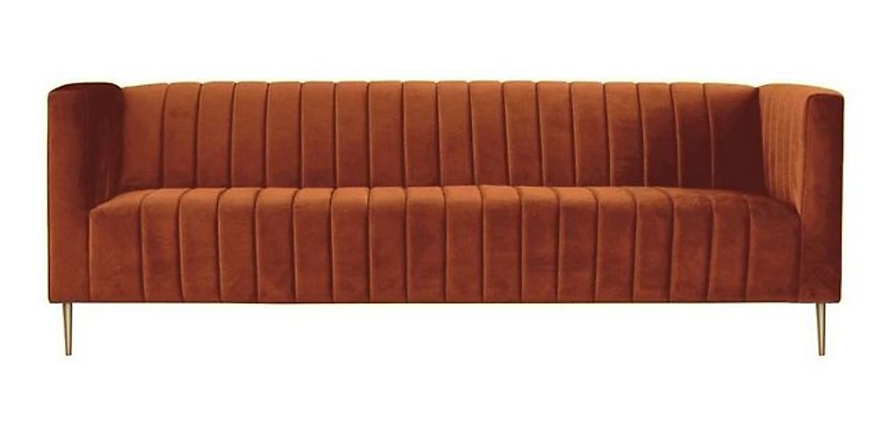 Xlmoebel Sofa Dreisitzer Terrakotta Stoff Wohnzimmer Design Sofa mit Polste günstig online kaufen