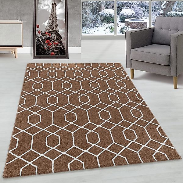 Carpettex Frisé-Teppich Geometrisch Design, Läufer, Höhe: günstig online kaufen