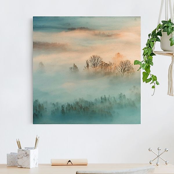 Leinwandbild auf Canvas Natural Nebel bei Sonnenaufgang günstig online kaufen