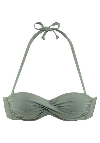 s.Oliver Bandeau-Bikini-Top "Spain" in unifarben mit Wickeloptik günstig online kaufen