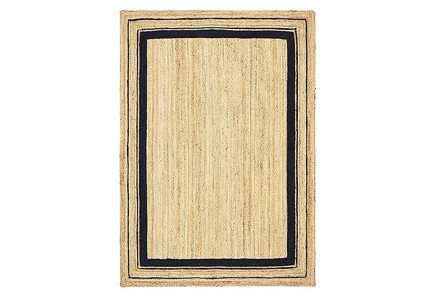 TaraCarpet Teppich Jute Durry Bordüre Flachgewebe Boho Modern, rechteckig, günstig online kaufen