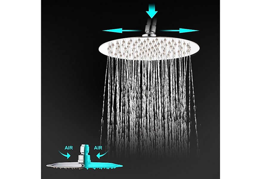 Clanmacy Kopfbrause Edelstahl Kopfbrause Brausekopf Duschkopf Überkopfbraus günstig online kaufen