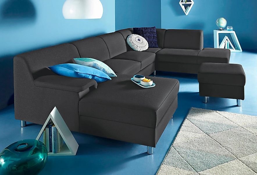 Home affaire Wohnlandschaft "Jamie, zeitloses Design, fester Sitzkomfort, v günstig online kaufen