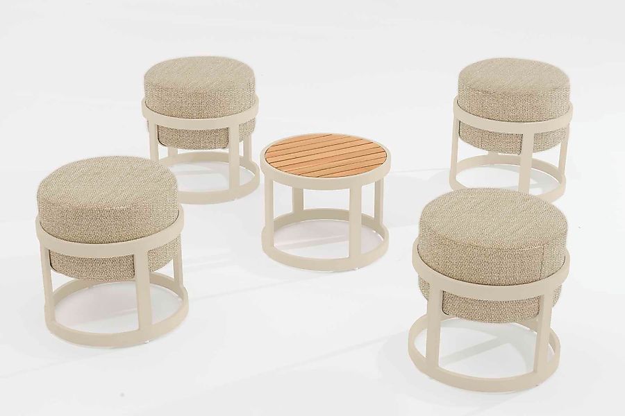 Totem Hocker Set + Coffee Table für den Garten Mokka günstig online kaufen