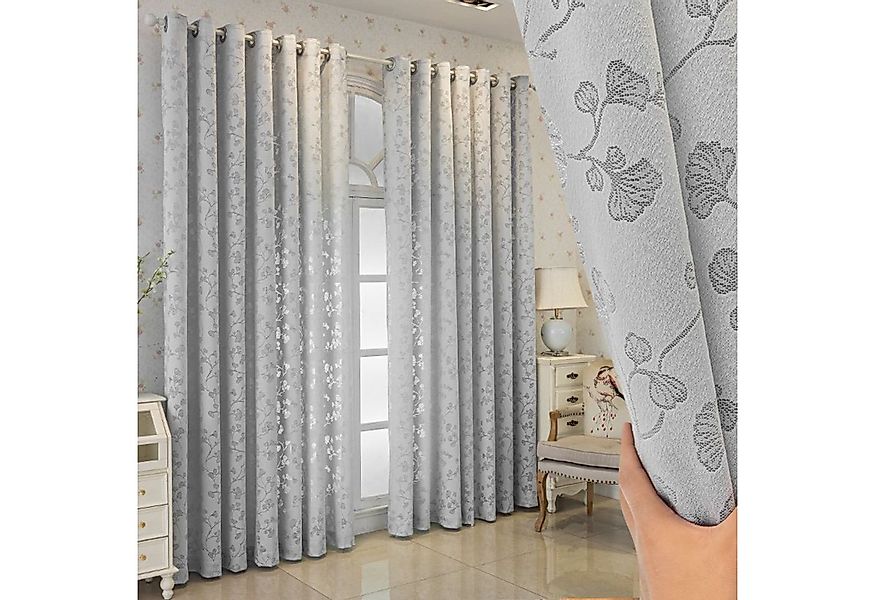BYSURE Vorhang (2 St), Ösen, halbtransparent, Polyester, Ginkgo-Biloba-Must günstig online kaufen