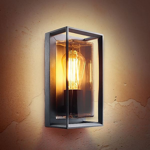 HEITRONIC Außen-Wandleuchte "Alicante" E27 Wand-Außenleuchte,Echtglas,exkl. günstig online kaufen