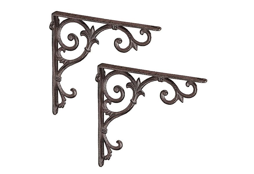 relaxdays Wandregalhalter 2er Set Regalwinkel antik, braun günstig online kaufen