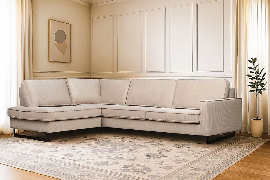 Home affaire Ecksofa "Pinto, 290 cm, Cord, Chenille, Lederoptik, Ottomane l günstig online kaufen