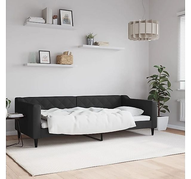 vidaXL Bett, Tagesbett Schwarz 90x200 cm Stoff günstig online kaufen