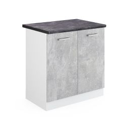 Vicco Spülenunterschrank R-Line, Beton/Weiß, 80 cm, günstig online kaufen
