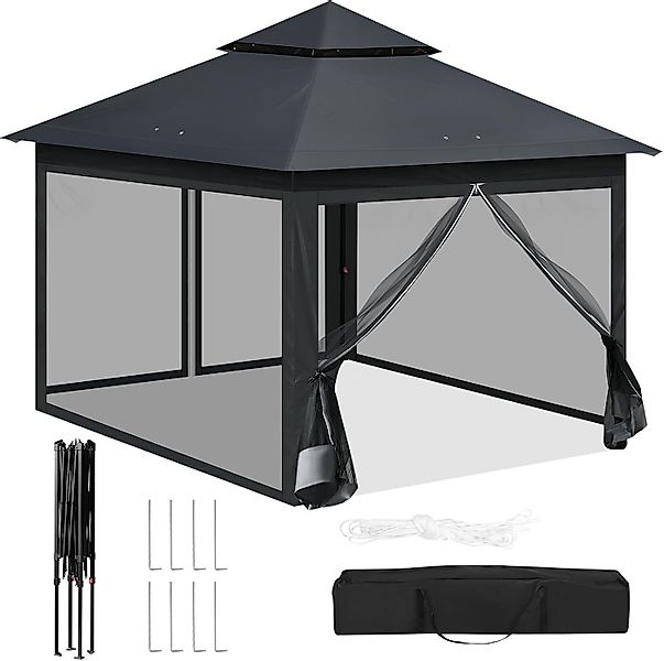 Woltu Pavillon, mit 4 Seitenteilen, 3x3 m, mit Moskitonetz, 4 Seitenteilen, günstig online kaufen