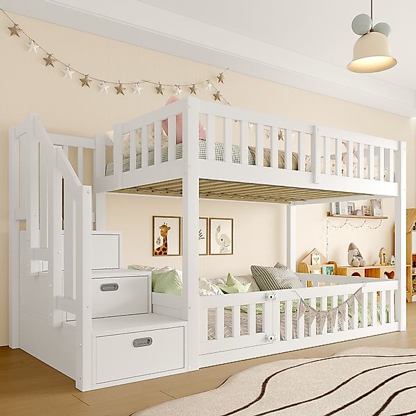 Flieks Etagenbett, Massivholz Kinderbett 90x200cm mit günstig online kaufen