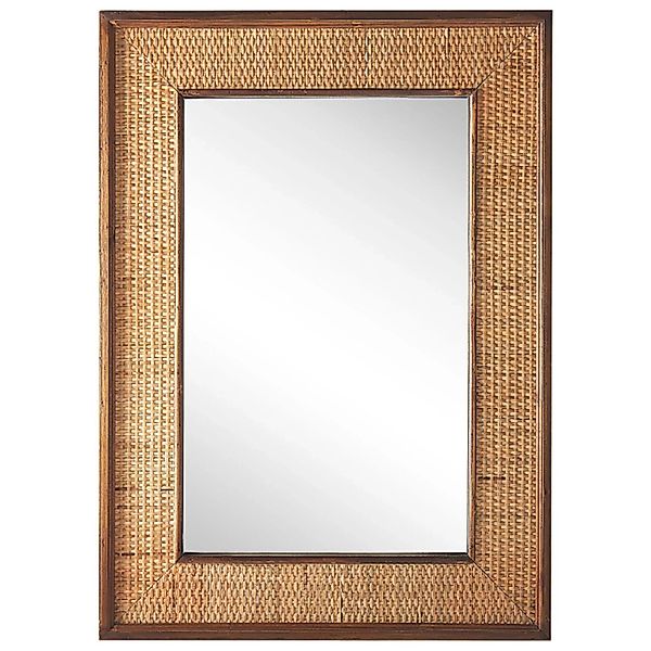 Beliani Wandspiegel IGUALA Heller Holzfarbton Dunkler Holzfarbton 5x54x74 günstig online kaufen