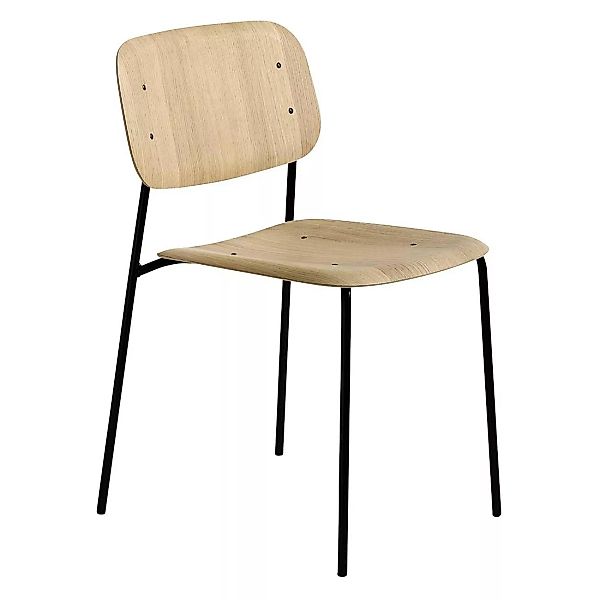 HAY - Soft Edge 10 Stuhl Gestell Stahl schwarz - eiche/matt lackiert/Gestel günstig online kaufen