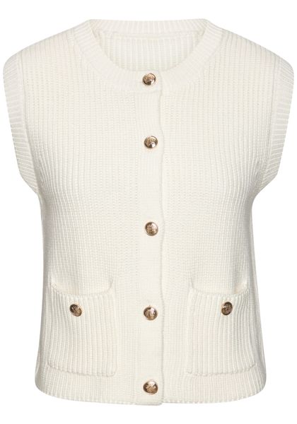 LASCANA Strickweste mit Knopfleiste, ärmelloser Strickpullover, feminin, ch günstig online kaufen