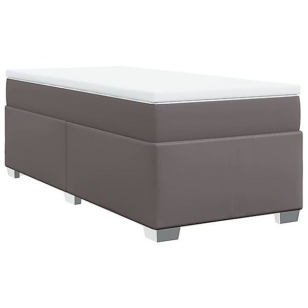 vidaXL Bett Boxspringbett mit Matratze Grau 80x200 cm Kunstleder günstig online kaufen