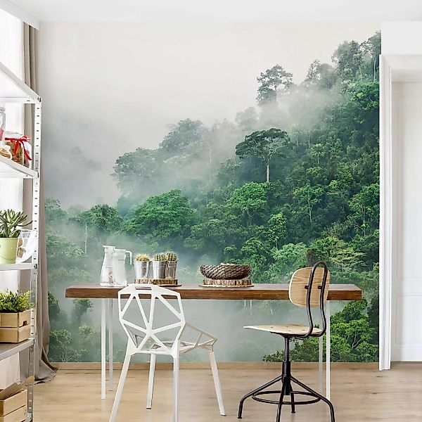 Bilderwelten Vliestapete Dschungel im Nebel grün Gr. 192 x 192 günstig online kaufen
