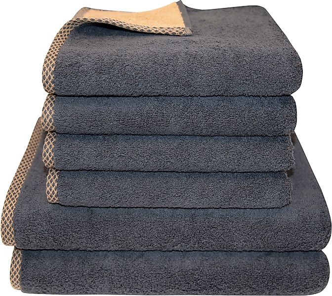 Dyckhoff Handtuch Set »Golden Shades Rhomb«, Set, 6 tlg., Walkfrottier, 4 H günstig online kaufen