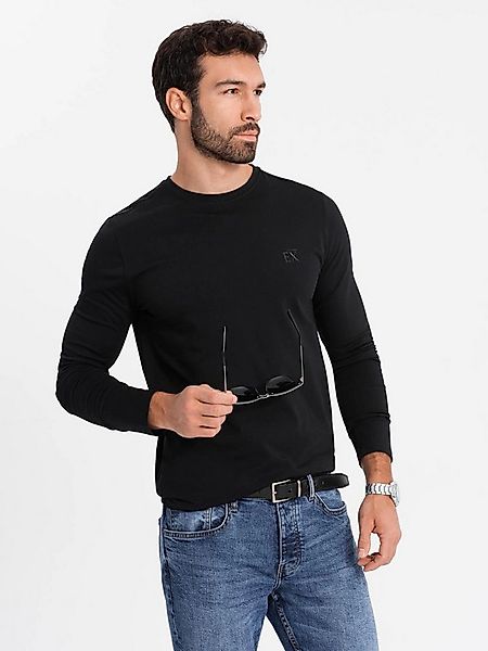 OMBRE Longsleeve Herren SLIM FIT Longsleeve mit Elastan und Druck günstig online kaufen