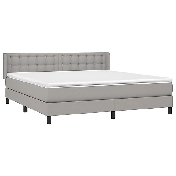 vidaXL Boxspringbett mit Matratze Hellgrau 160x200 cm Stoff 3130041 günstig online kaufen