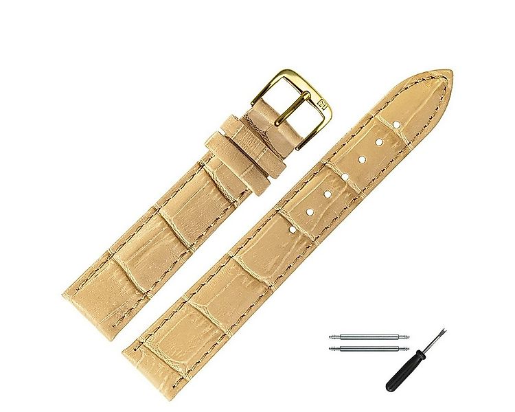 MARBURGER Uhrenarmband 16mm Leder Alligator Prägung günstig online kaufen