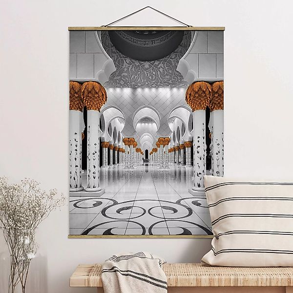 Stoffbild Architektur mit Posterleisten - Hochformat In der Moschee günstig online kaufen