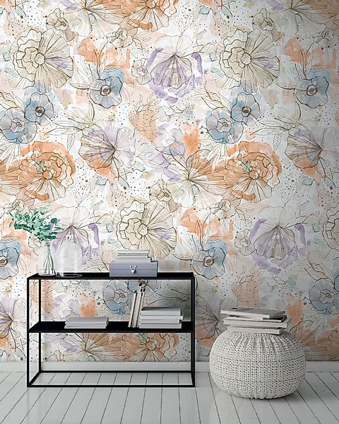 A.S. Création Fototapete Aquarell Dreams Blumen-Tapete günstig online kaufen