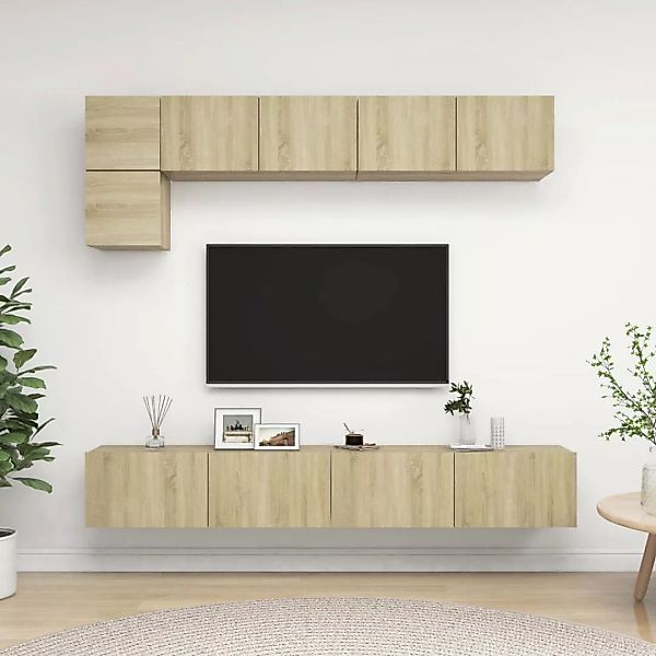 5-tlg. Tv-schrank-set Sonoma-eiche Spanplatte günstig online kaufen