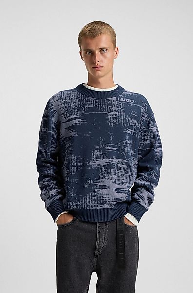 HUGO Blue Jacquardpullover "Sorbas", Rundhalsausschnitt, relaxed fit, Baumw günstig online kaufen