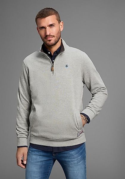DELMAO Sweatshirt mit Henley Kragen und Seitentaschen - NEUE KOLLEKTION günstig online kaufen